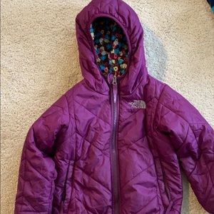 Girls Reversible Perrito Jacket in Purple/Floral